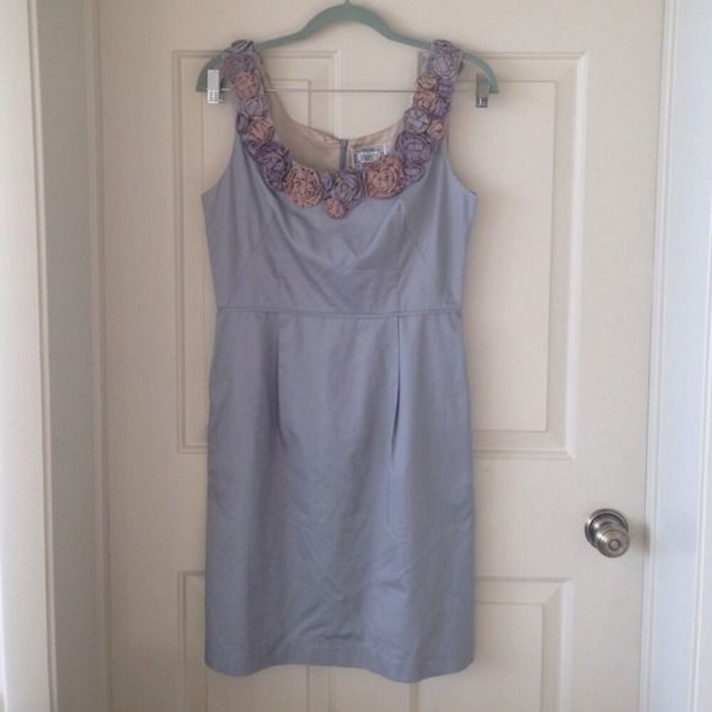 Anthropologie Baraschi grey flower dress, size 6